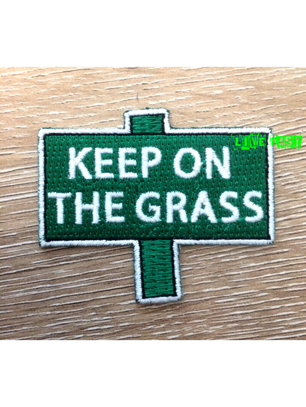 KEEP ON THE GRASS PATCH EMBROIDERED MARIJUANA vanner hippie biker vest jacket